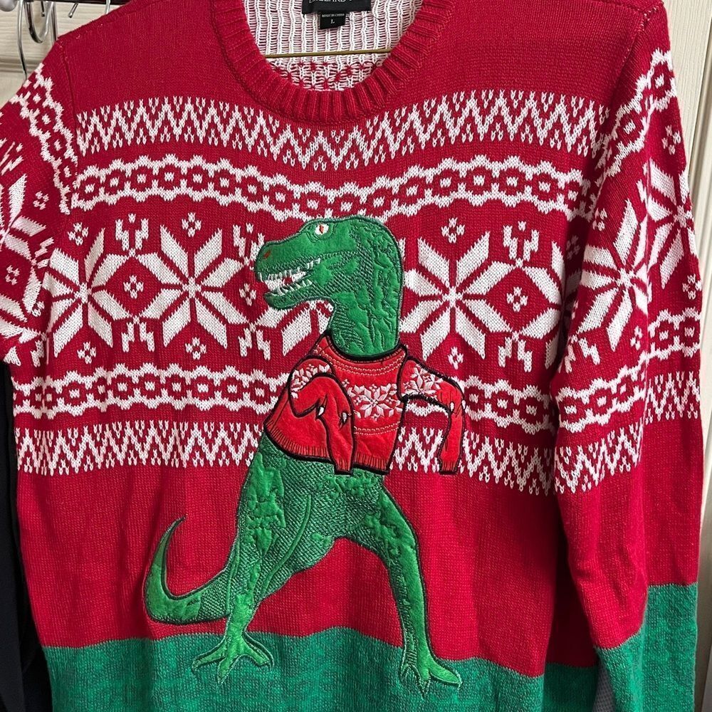 Blizzard Bay dinosaur Christmas sweater